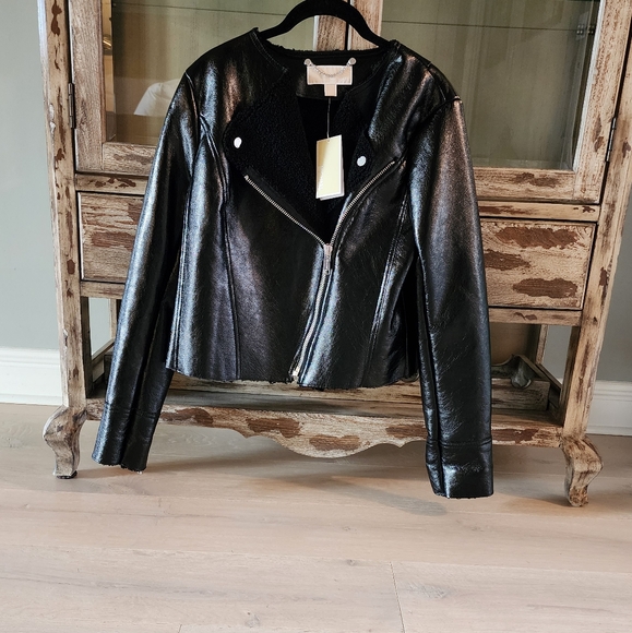 NWT Michael Kors Moto Jacket Size M - Picture 3 of 16